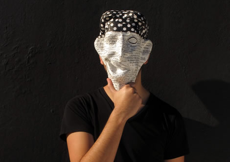 Una de mis máscaras para la exposición colectiva de Projecte Encés.