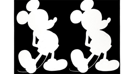 "Mickey Mouse doble". Serigrafía con polvo de diamante. 77,5 x 109,2 cm The Metropolitan Museum of Art, Nueva York. The Andy Warhol Foundation.
